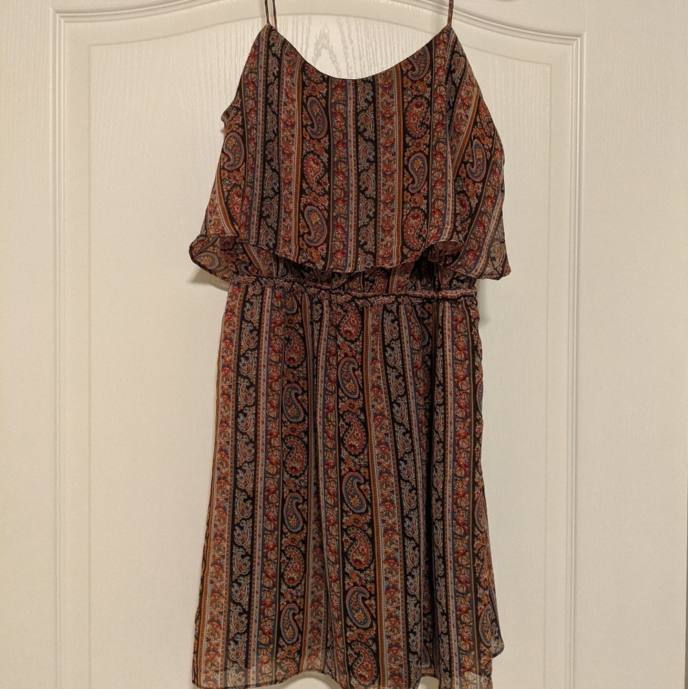 MANGO paisley spaghetti strap mini dress